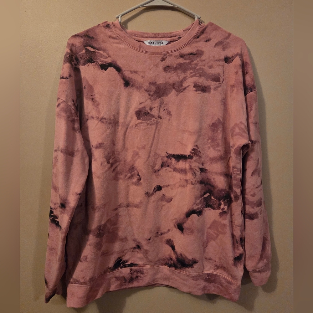 ATHLETA WOMEN'S PALERMO PINK LONG SLEEVE BALANCE PULLOVER SWEATSHIRT  Sz S EUC